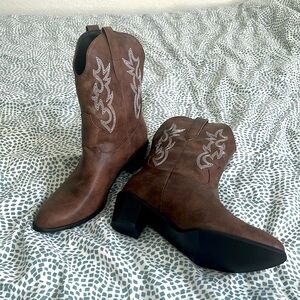 Size 12 Faux-Leather Cowboy Boots
